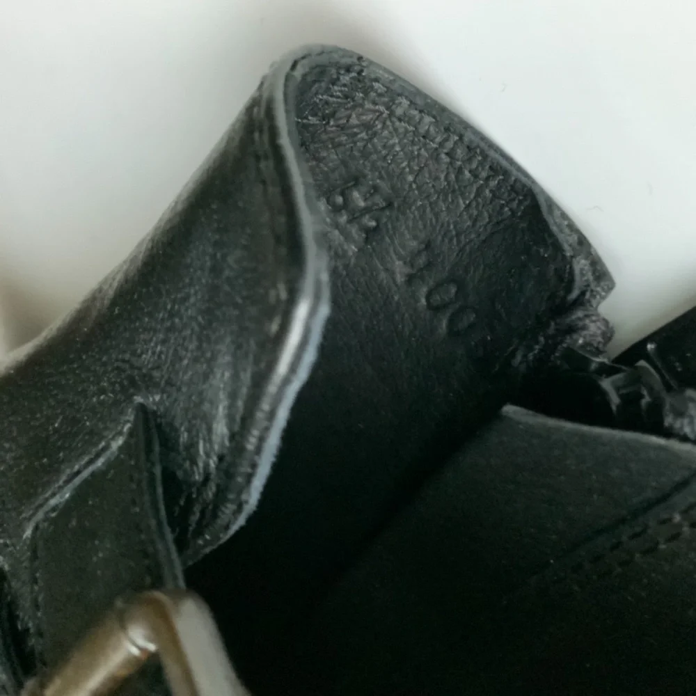 Five Worlds by Cordani Distressed Black Leather Buckle Heeled Ankle Boots Bootie - Picture 10 of 11